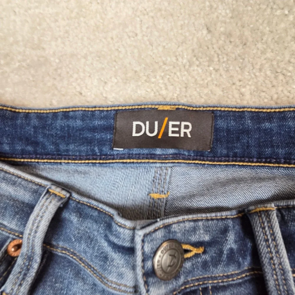 DU/ER Mens Performance Denim Plus Straight Fit Jeans Medium Wash Blue 34x30